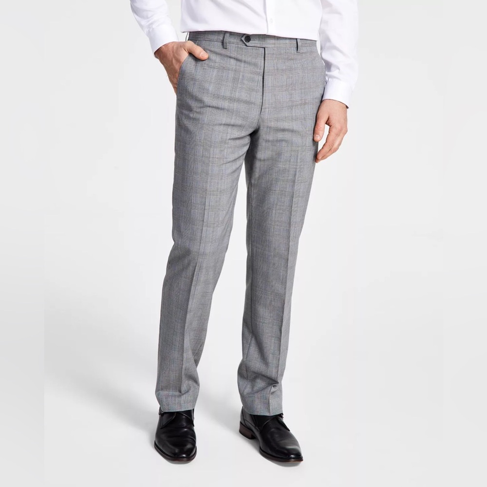 RALPH LAUREN MENS PANTS SUIT CLASSIC FIT ULTRAFLEX, 44WX32L WHITE/ BLACK